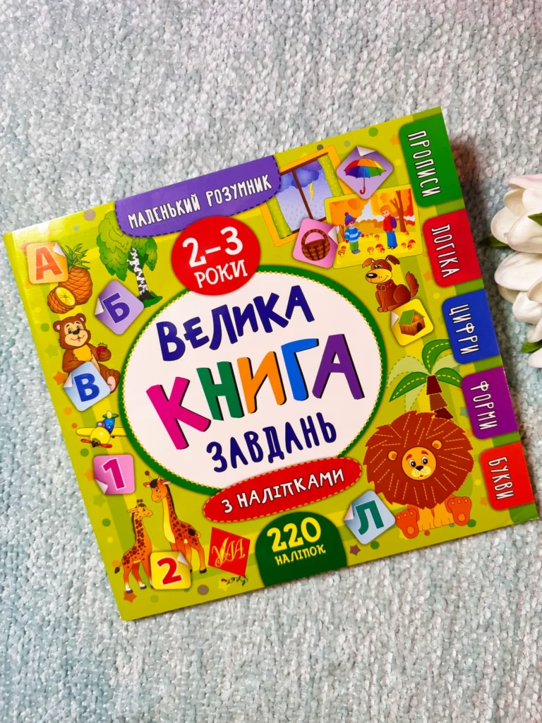 Велика книга завдань з наліпками 2-3 роки — обкладинка книги