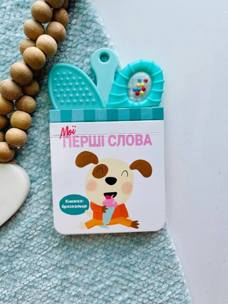Книжка-брязкальце з прорізувачем : Мої перші слова — обкладинка книги